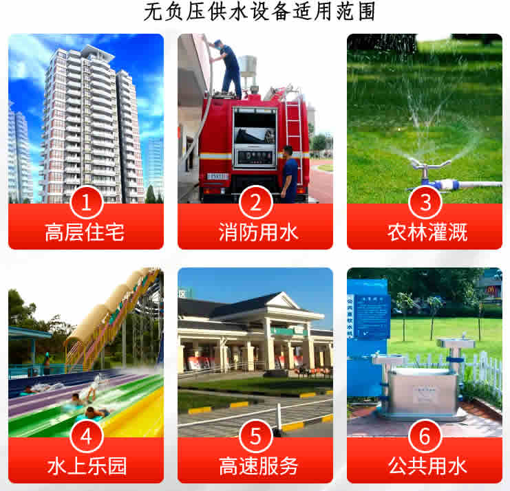 无负压供水机组应用范围